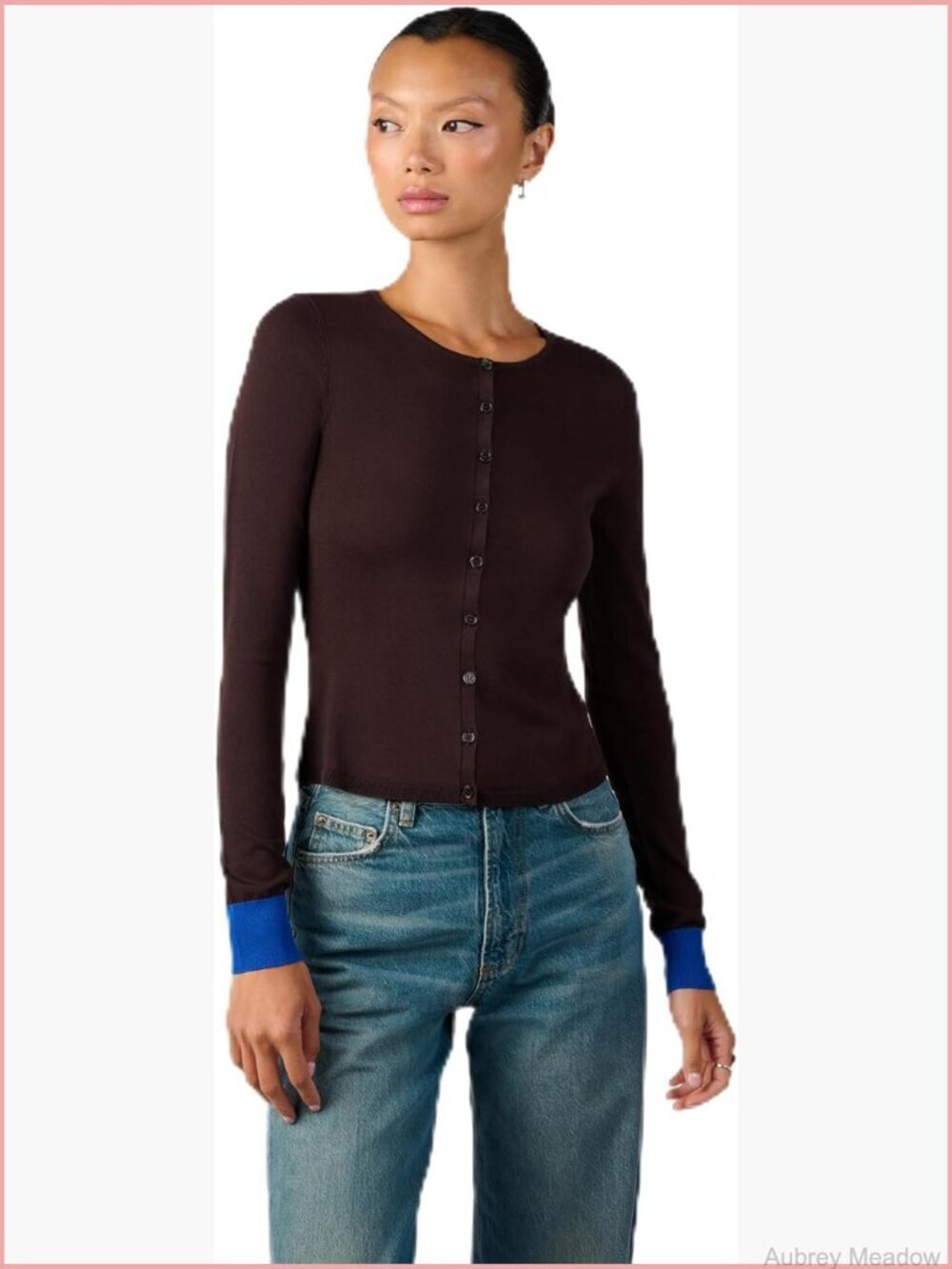 Fine Knit Cardigan - Long Sleeve Pullover Solid Pattern Fall Cozy